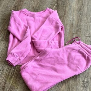 Kids Pink Sweatshirt and Sweatpants Set